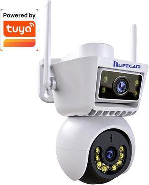inLifeCam 3.0MP+3.0MP Tuya Smart APP Outdoor WIFI Pan Tilt PTZ IP Camera True Full Color Security Camera