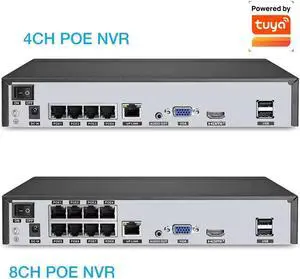 inLifeCam 8ch AI Tuya Smart APP  5.0MP POE NVR Network Video Recorder Support ONVIF Not Include Hard Disk