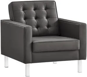 Loft Tufted Vegan Leather Armchair by Modway