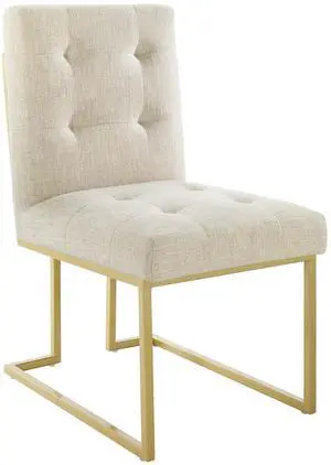 Privy Gold Stainless Steel Upholstered Fabric Dining Accent Chair by Modway