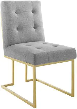 Privy Gold Stainless Steel Upholstered Fabric Dining Accent Chair by Modway