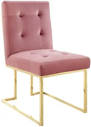 Privy Gold Stainless Steel Performance Velvet Dining Chair by Modway