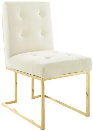 Privy Gold Stainless Steel Performance Velvet Dining Chair by Modway