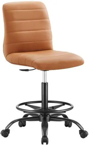 Ripple Armless Vegan Leather Drafting Chair by Modway