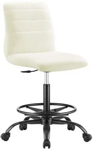 Ripple Armless Vegan Leather Drafting Chair by Modway