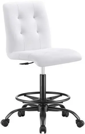 Prim Armless Vegan Leather Drafting Chair by Modway