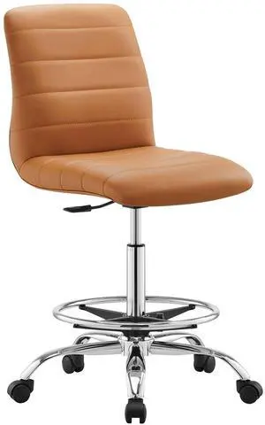 Ripple Armless Vegan Leather Drafting Chair by Modway
