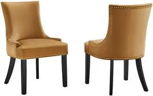 Marquis Performance Velvet Dining Chairs Set of 2 by Modway