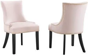Marquis Performance Velvet Dining Chairs Set of 2 by Modway