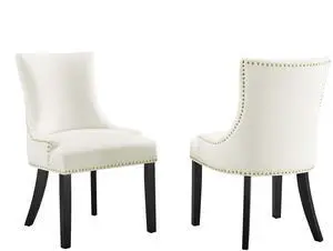 Marquis Performance Velvet Dining Chairs Set of 2 by Modway