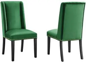 Baron Performance Velvet Dining Chairs Set of 2 by Modway