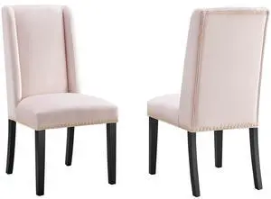 Baron Performance Velvet Dining Chairs Set of 2 by Modway