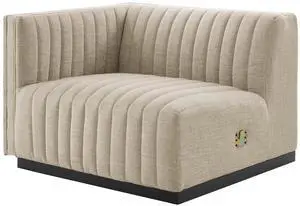 Conjure Channel Tufted Upholstered Fabric Left-Arm Chair by Modway