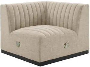 Conjure Channel Tufted Upholstered Fabric Right Corner Chair by Modway