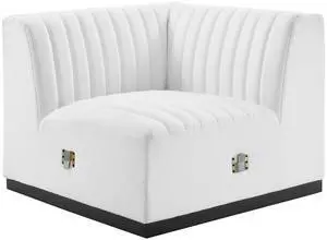 Conjure Channel Tufted Upholstered Fabric Right Corner Chair by Modway