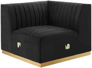 Conjure Channel Tufted Performance Velvet Left Corner Chair by Modway