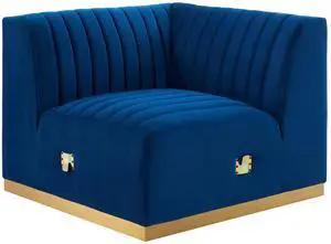 Conjure Channel Tufted Performance Velvet Left Corner Chair by Modway