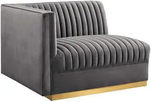 Sanguine Channel Tufted Performance Velvet Modular Sectional Sofa Left-Arm Chair by Modway