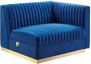 Sanguine Channel Tufted Performance Velvet Modular Sectional Sofa Right-Arm Chair by Modway