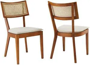 Caledonia Fabric Upholstered Wood Dining Chair Set of 2 by Modway