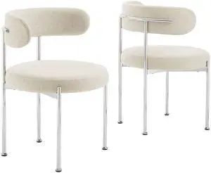 Albie Fabric Dining Chairs Set of 2 by Modway
