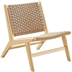 Saoirse Woven Rope Wood Accent Lounge Chair by Modway