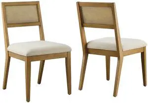 Nimba Faux Rattan Fabric Dining Chairs Set of 2 by Modway