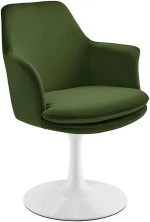 Lippa Swivel Dining Performance Velvet Armchair by Modway