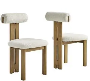 Torian Boucle Fabric Dining Chair Set of 2 by Modway