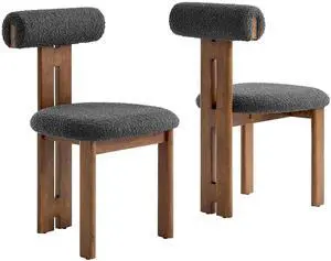 Torian Boucle Fabric Dining Chair Set of 2 by Modway