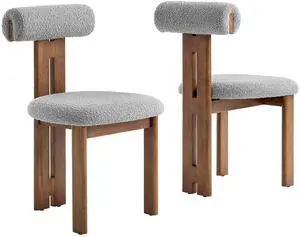 Torian Boucle Fabric Dining Chair Set of 2 by Modway