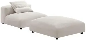 Solace Modular Upholstered Fabric Armless Chair and Ottoman Set by Modway