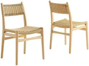 Wynn Rope and Wood Dining Side Chairs Set of 2 by Modway