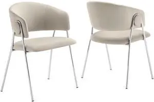 Nella Upholstered Performance Velvet Dining Chair Set of 2 by Modway