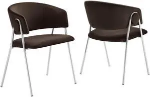 Nella Upholstered Performance Velvet Dining Chair Set of 2 by Modway