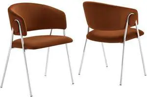 Nella Upholstered Performance Velvet Dining Chair Set of 2 by Modway