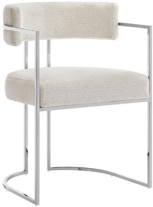 Huron Curved Back Fabric and Metal Dining Accent Chair by Modway