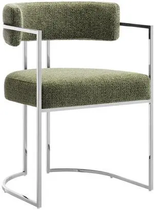 Huron Curved Back Fabric and Metal Dining Accent Chair by Modway