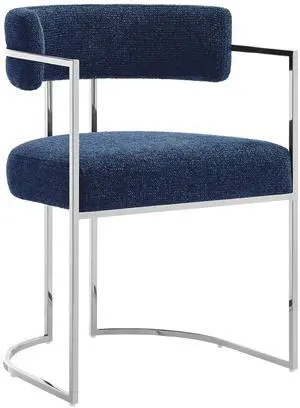 Huron Curved Back Fabric and Metal Dining Accent Chair by Modway