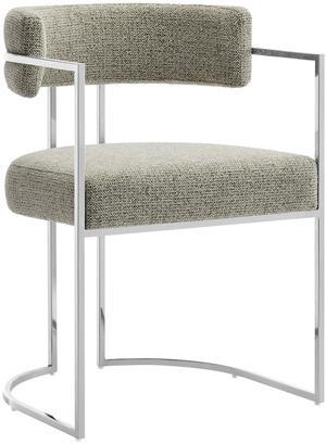 Huron Curved Back Fabric and Metal Dining Accent Chair by Modway