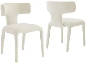 Stellan Curved Back Boucle Upholstered Dining Chair Set of 2 by Modway