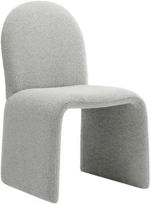 Junia Boucle Upholstered Arch Armless Dining Chair by Modway