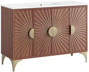 Daylight 48" Bathroom Vanity White Walnut EEI-6302-WHI-WAL Daylight 48" Bathroom Vanity White Walnut EEI-6302-WHI-WAL