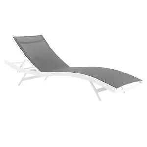 Glimpse Outdoor Patio Mesh Chaise Lounge Chair White Gray EEI-3300-WHI-GRY Glimpse Outdoor Patio Mesh Chaise Lounge Chair White Gray EEI-3300-WHI-GRY