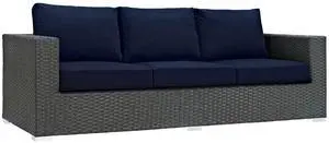 Sojourn Outdoor Patio Sunbrella Sofa Canvas Navy EEI-1860-CHC-NAV Sojourn Outdoor Patio Sunbrella Sofa Canvas Navy EEI-1860-CHC-NAV