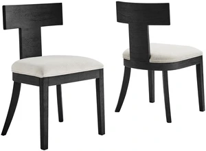 Peregrine Wood and Fabric Upholstered Dining Chairs Set of 2 by Modway Peregrine Wood and Fabric Upholstered Dining Chairs Set of 2 by Modway