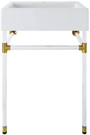 Redeem 24" Acrylic Wall-Mount Bathroom Vanity Clear White EEI-5535-ACR-WHI Redeem 24" Acrylic Wall-Mount Bathroom Vanity Clear White EEI-5535-ACR-WHI