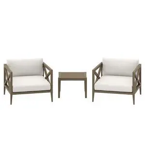 Northlake 3-Piece Outdoor Patio Teak Wood Furniture Set with Armchair and Side Table by Modway Northlake 3-Piece Outdoor Patio Teak Wood Furniture Set with Armchair and Side Table by Modway