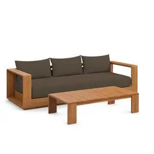 Tahoe 2-Piece Outdoor Patio Acacia Wood Sofa and Coffee Table Set by Modway Tahoe 2-Piece Outdoor Patio Acacia Wood Sofa and Coffee Table Set by Modway
