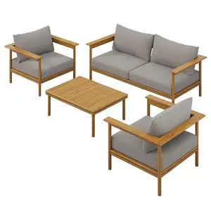 Wren 4-Piece Outdoor Patio Teak Wood Furniture Set by Modway Wren 4-Piece Outdoor Patio Teak Wood Furniture Set by Modway
